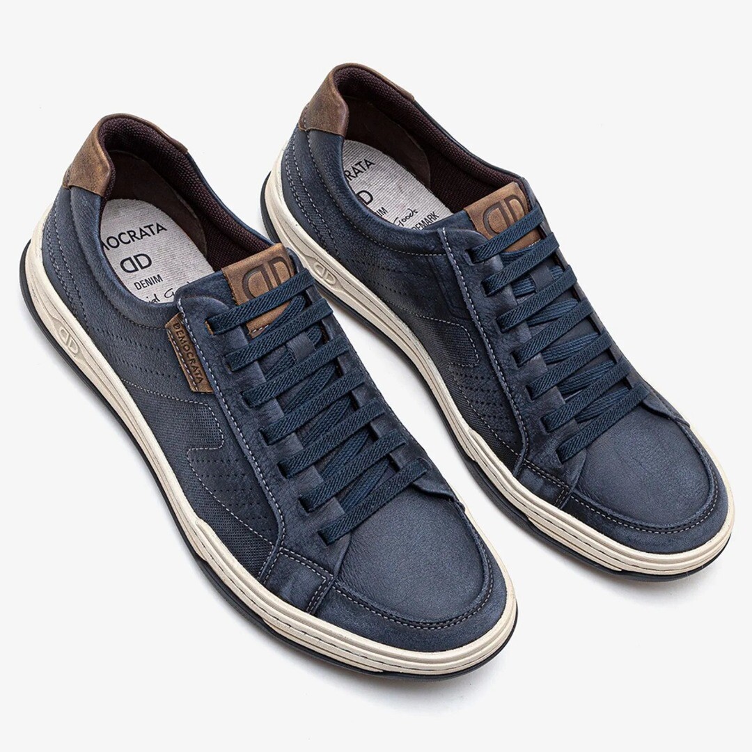 Sapatênis Maculino "Democrata" Denim Jay - Caixa com 6 pares - Azul - Atacado