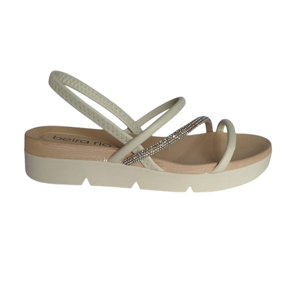 Sandália Beira Rio Caixa C/12 (35-39) 8387.530 Branco Off/Auro Boreal 93897 1
