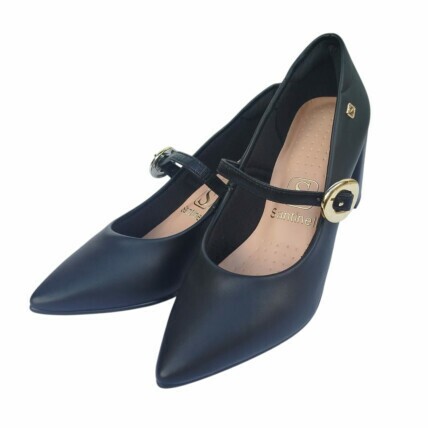 Sapato Santinelli Caixa C/12 (34-39) Salto Bloco Cor-Preto/Preto 1