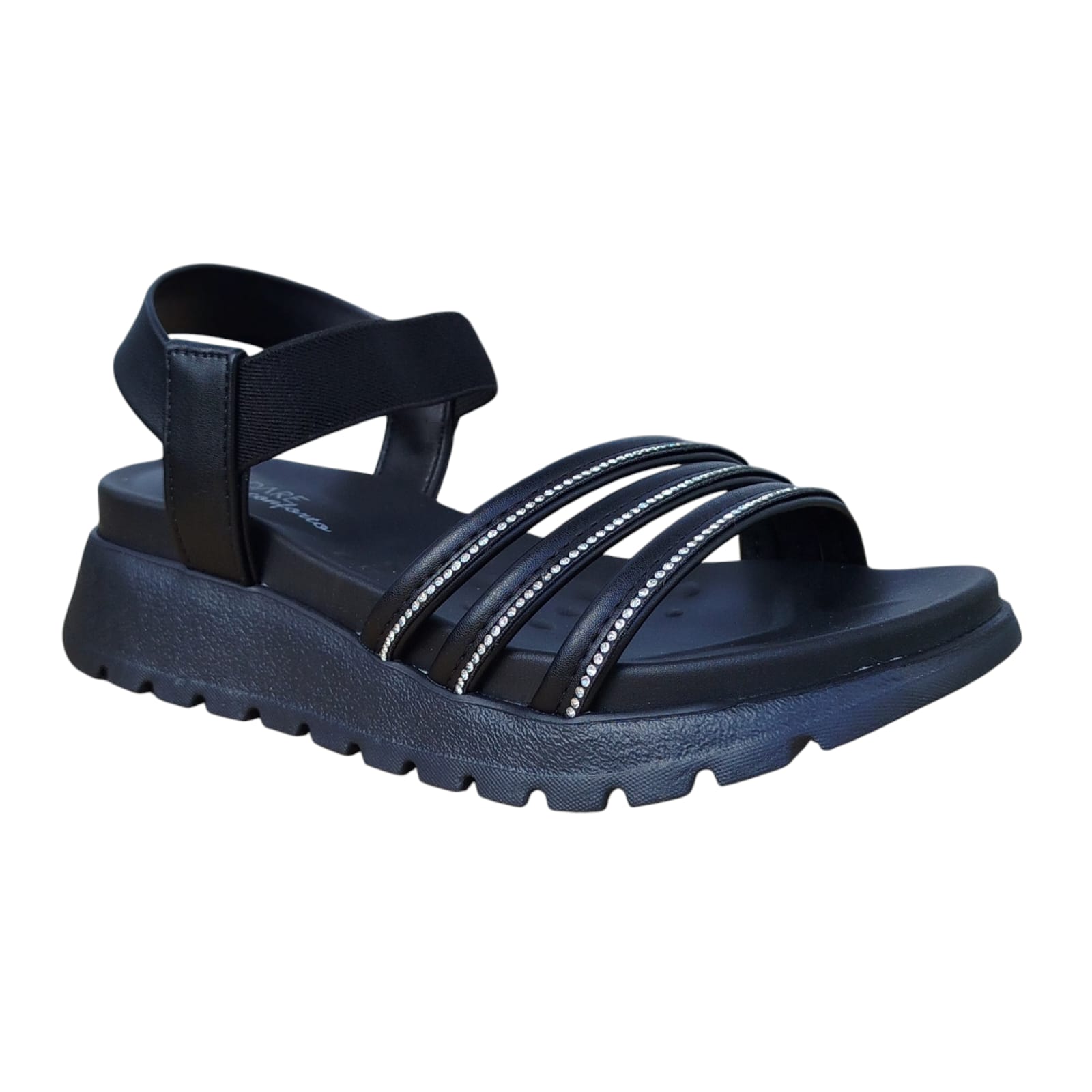 Sandália Modare Caixa C12 (34-39) Cor-86141 Preto/Preto/Cristal 1