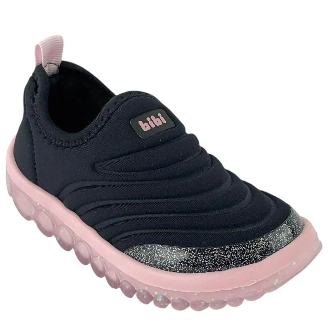Tênis Infantil Bibi Feminino Roller Glitter - Caixa com 5 pares - Preto/Sugar - Atacado