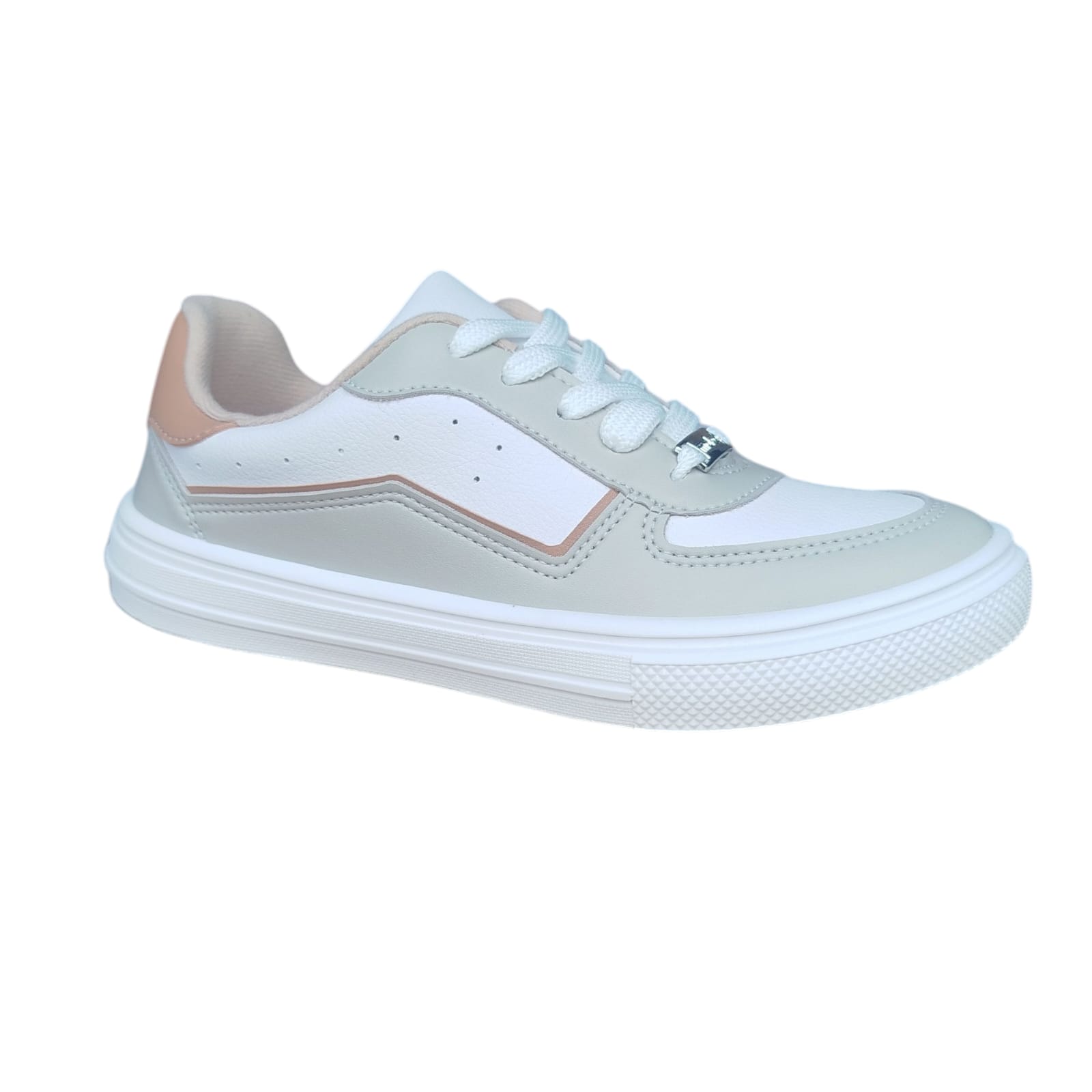 Tênis moleca Caixa C/8 (34-38) Branco/Cinza/Nude 1