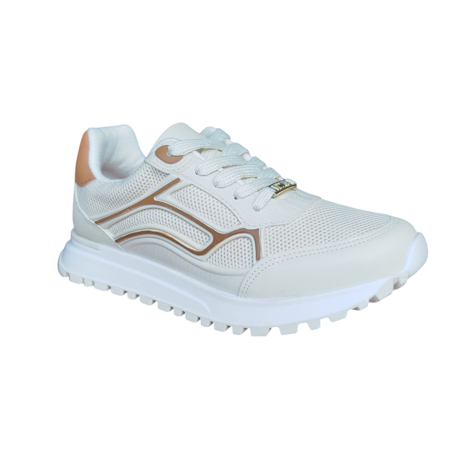 Tênis Vizzano Feminino - Cor Branco off/Camel - Caixa com 8 Pares -Atacado 1
